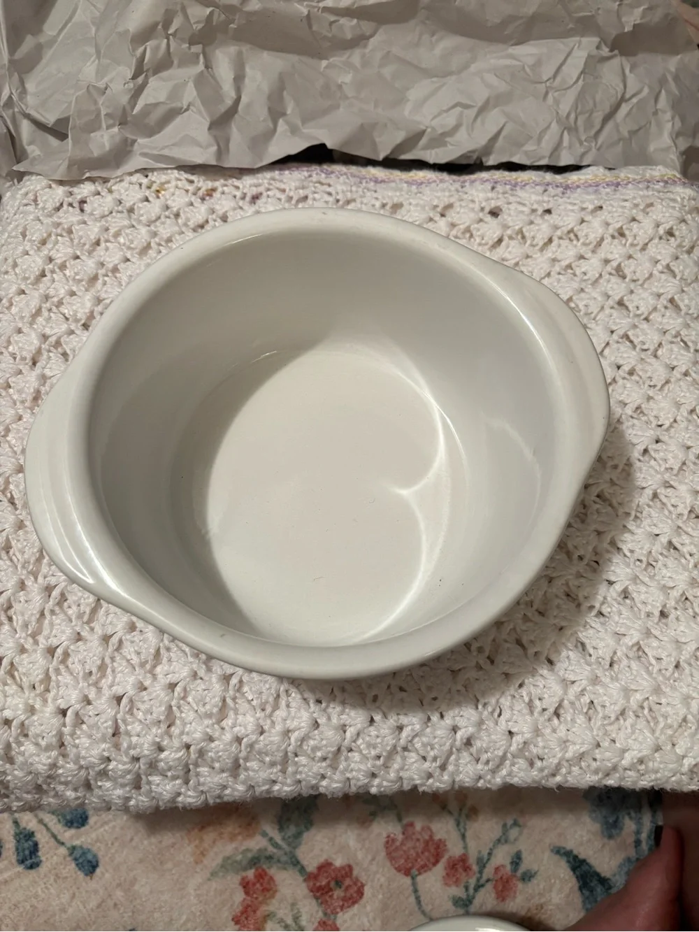 Corelle White Covered Casserole with Fruit Motif